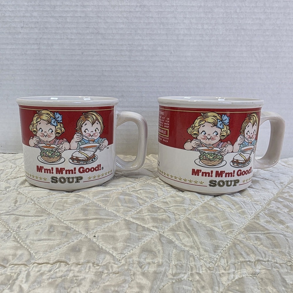 2‎ Campbell's Mm! Mm! Good Soup Mugs 14 oz 1997 Westwood International VTG Retro